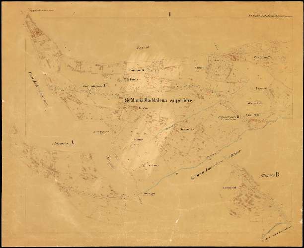 Santa Maria Maddalena Superiore nel Litorale Territorio di Trieste : distretto steorale di Trieste : litografato nell'i.r. Istituto litografico del Catasto secondo lo stato dell'anno 1889