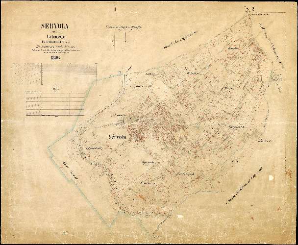 Servola nel Litorale Territorio di Trieste : distretto steorale di Trieste : litografato nell'i.r. Istituto litografico del Catasto secondo lo stato dell'anno 1896