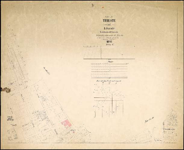 Città di Trieste nel Litorale Territorio di Trieste : distretto steorale di Trieste : litografato nell'i.r. Istituto litografico del Catasto secondo lo stato dell'anno 1898