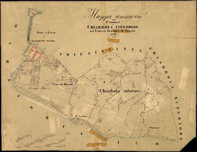Mappa censuaria della Comune di Chiarbola Inferiore nel Litorale Territorio di Trieste