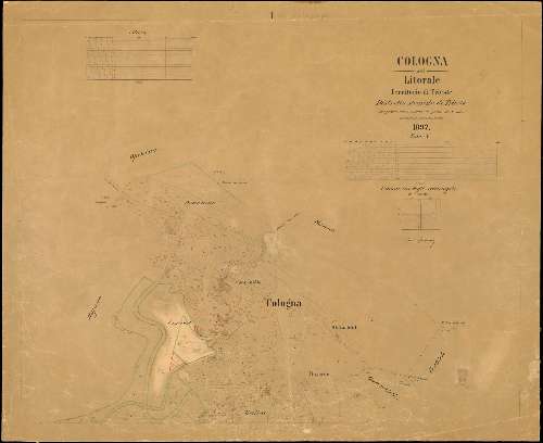 Cologna nel Litorale territorio di Trieste : distretto steorale di Trieste : litografato nell'i.r. Istituto litografico del Catasto secondo lo stato dell'anno 1892